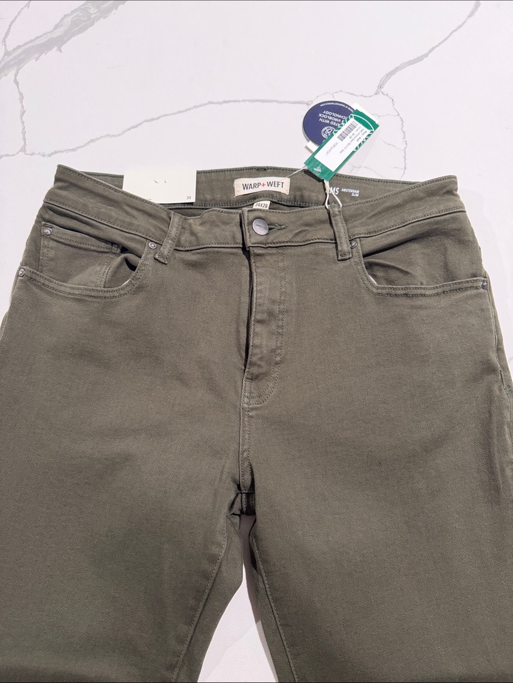 Warp + Weft High-Rise Jeans — Olive